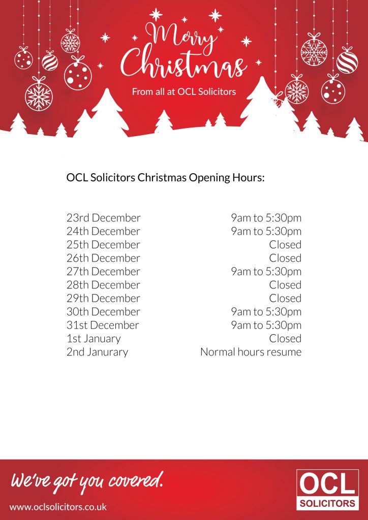 OCLChristmasHours Personal Injury Claims OCL Solicitors